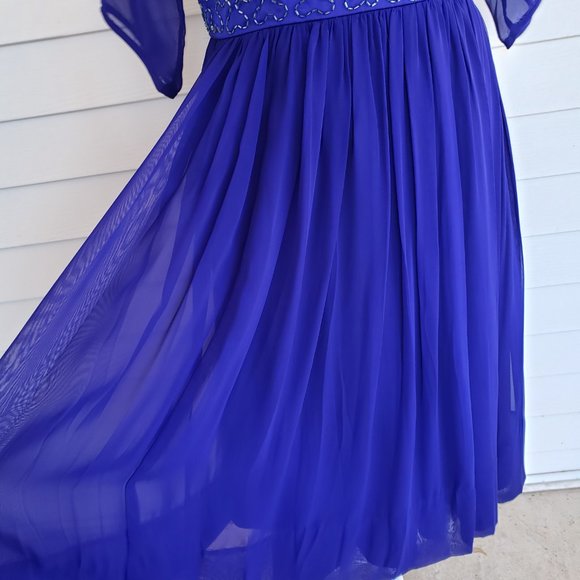 Vintage 50s/60s Union Label Violet Blue Party Dress from Toby Lynn - Picture 6 of 15